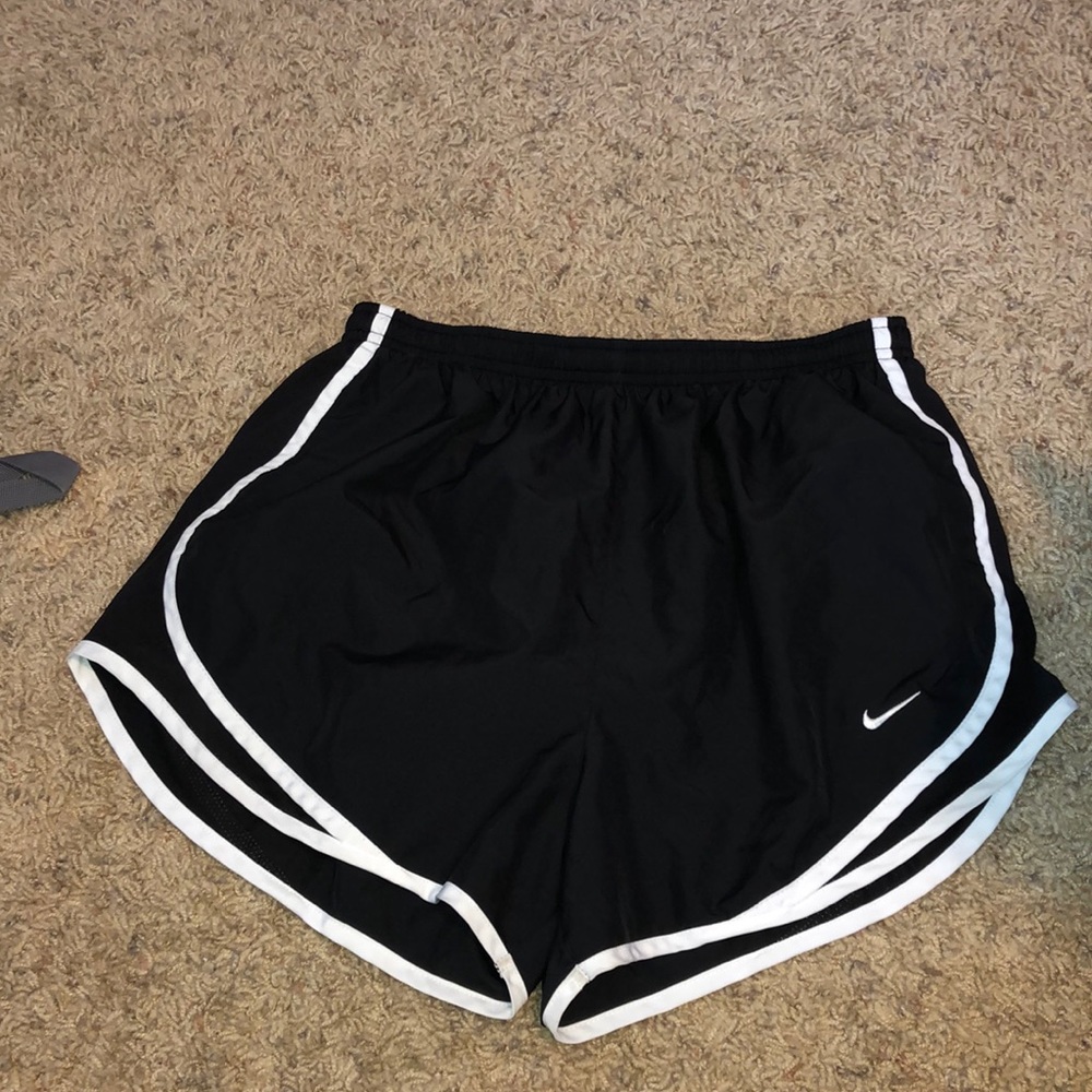classic black nike running shorts